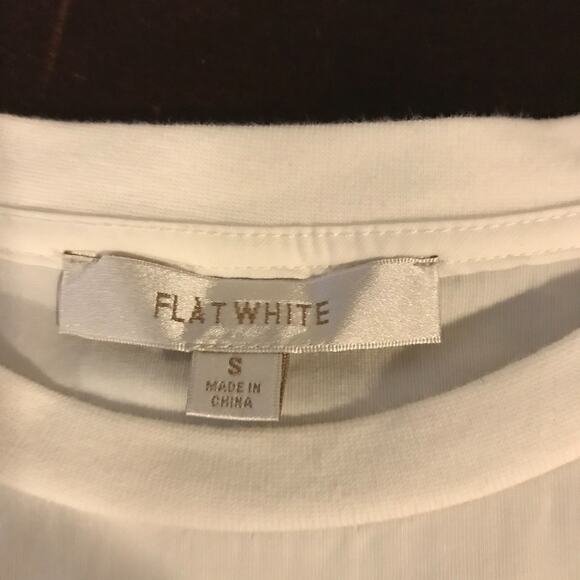 Anthropologie Flat White Women's Ruffle Sleeve Striped T-Shirt - Size Small - Picture 5 of 9